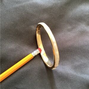 Elegant Gold and White Bangle Bracelet